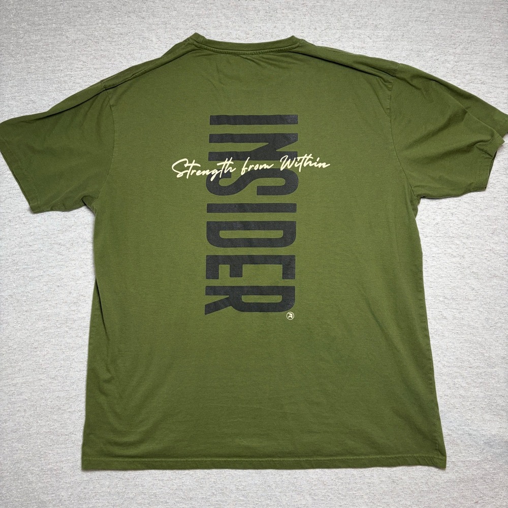 Raze Energy Mens TShirt 3XL Olive Green Insider Strength From Within Graphic Tee